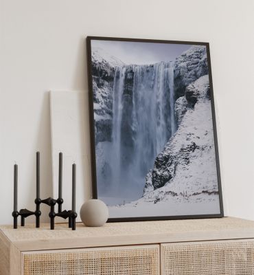 Poster eisiger Wasserfall