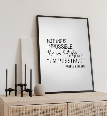 Poster Unmöglich Zitat Hauptbild mit Beispiel