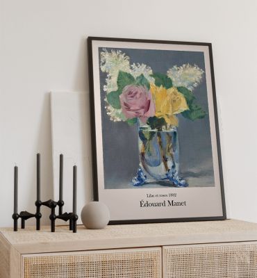 Poster Flieder und Rosen Manet Hauptbild mit Beispiel