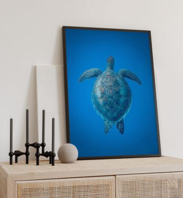 Poster schwebende Schildkröte