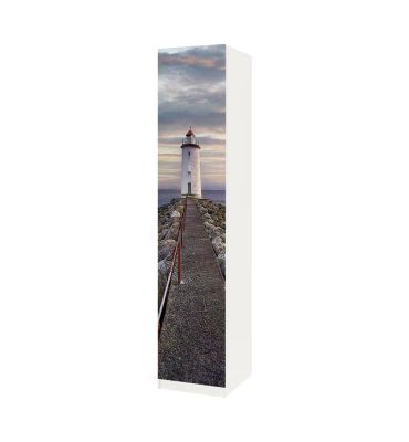 Schrankaufkleber Pax Steinsteg zum Leuchtturm mit Meerblick