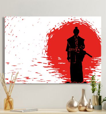 Leinwandbild Samurai schwarz-rot Hauptbild mit Beispiel