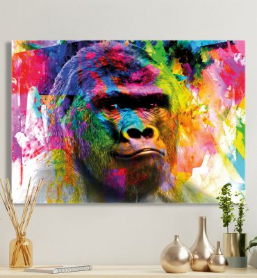 Leinwandbild Bunter Gorilla Hauptbild mit Beispiel