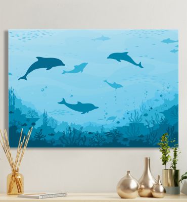 Leinwandbild Unterwasserdelfine Hauptbild mit Beispiel
