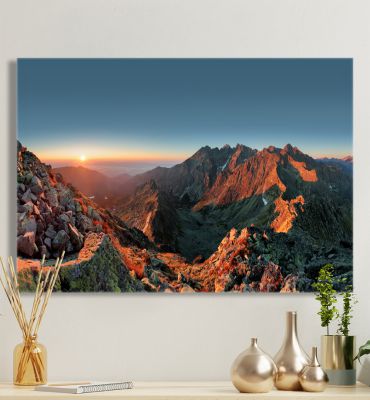 Leinwandbild Berge im Sonnenuntergang Hauptbild mit Beispiel