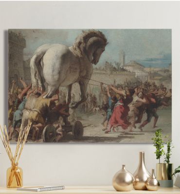 Leinwandbild Die Prozession des trojanischen Pferdes in Troja Hauptbild mit Beispiel