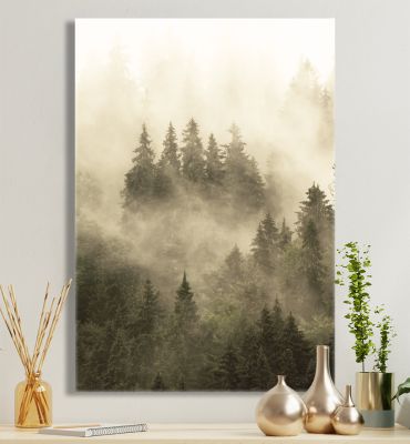 Leinwandbild Misty forest beige