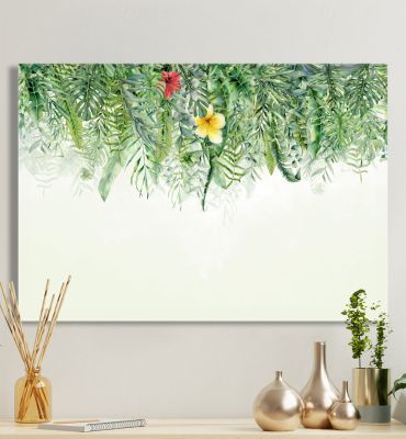 Leinwandbild Tropische Blätter hängend Hauptbild mit Beispiel
