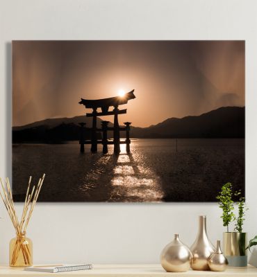 Leinwandbild Japan Torii Sonnenuntergang Hauptbild mit Beispiel
