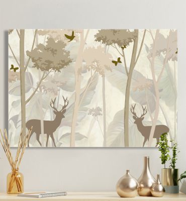 Leinwandbild Hirsche im Wald Hauptbild mit Beispiel
