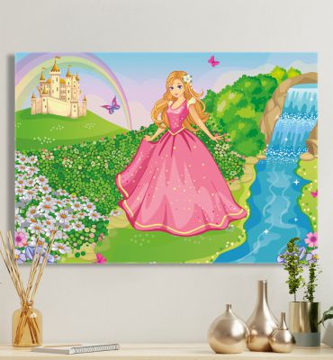 Leinwandbild Prinzessin im Schloßgarten Hauptbild mit Beispiel