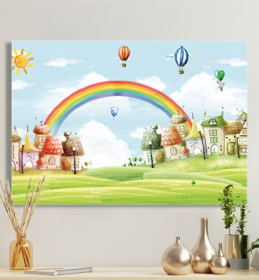 Leinwandbild Kinderwelt mit Regenbogen Hauptbild mit Beispiel