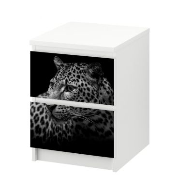Kommodenaufkleber Malm Leopard grau
