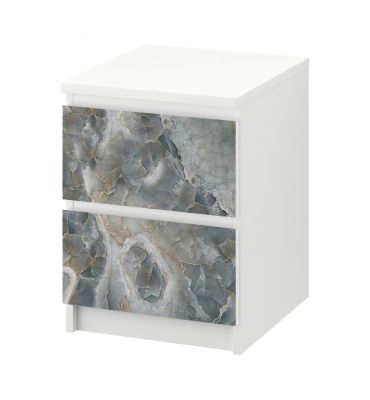 Kommodenaufkleber Malm Abstrakte Marmor Steinplatten
