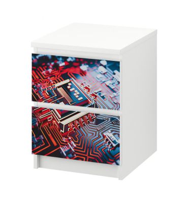 Kommodenaufkleber Malm Computer Technik CPU Gesamtansicht