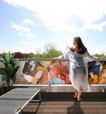 Balkonbanner Abstraktes Kunstgemälde bunt Hauptbild mit Beispiel