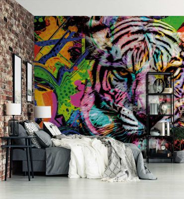 Fototapete Tiger Graffiti Hauptbild mit Beispiel
