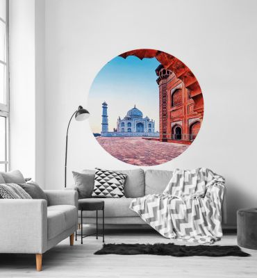 Fototapete Taj Mahal rund Hauptbild mit Beispiel