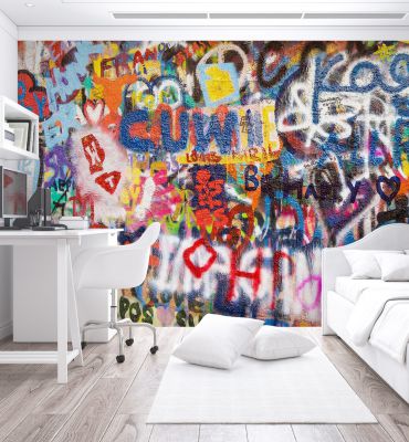 Fototapete bunte kreative Graffiti Wand