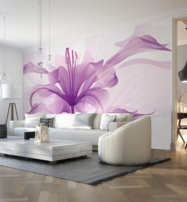 Fototapete offene Blüte in Violett Hauptbild mit Beispiel