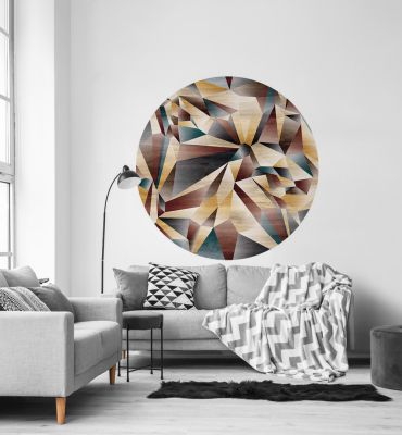 Fototapete Abstrakte Formen in Holz Farben rund Hauptbild mit Beispiel