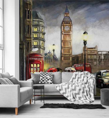 Fototapete Londoner Innenstadt gemalt