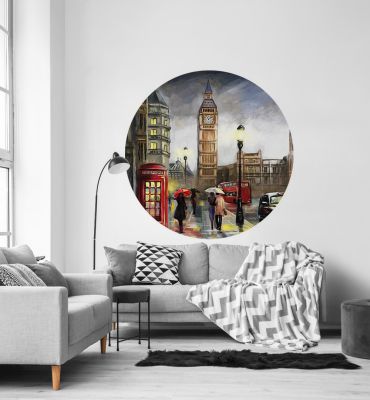 Fototapete Londoner Innenstadt gemalt rund