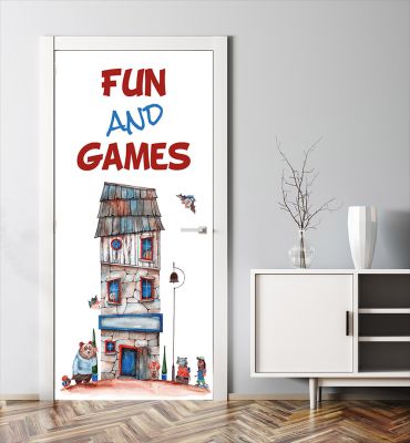 Türtapete Fun Games Haus