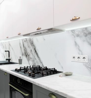 Küchenrückwand Marmor selbstklebend weiß Hauptbild mit Beispiel