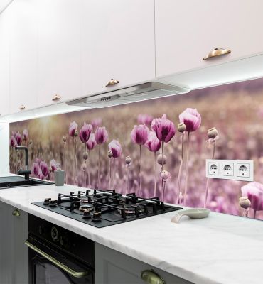 Küchenrückwand Lila Blumen selbstklebend Hauptbild mit Beispiel