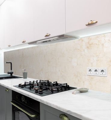 Küchenrückwand Marmor beige hell selbstklebend Hauptbild mit Beispiel