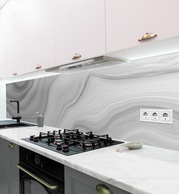 Küchenrückwand Marmor hellgrau selbstklebend Hauptbild mit Beispiel