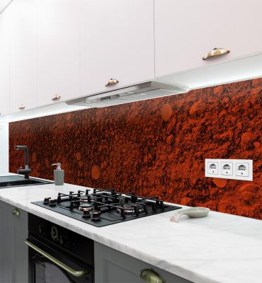 Küchenrückwand roter Stein