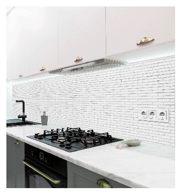 Küchenrückwand helle Ziegelsteine weiss  selbstklebend Hauptbild mit Beispiel