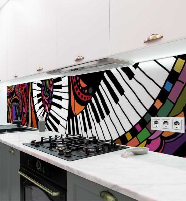 Küchenrückwand Klaviersog selbstklebend Hauptbild mit Beispiel