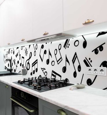 Küchenrückwand Notensystem selbstklebend Hauptbild mit Beispiel