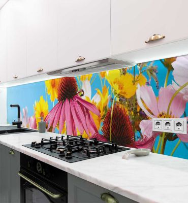 Küchenrückwand Sonniges Blumenfeld selbstklebend Hauptbild mit Beispiel