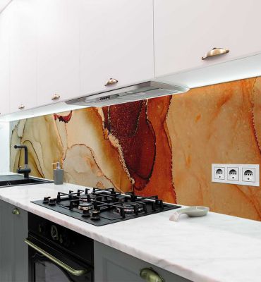 Küchenrückwand Marmor terrakotta selbstklebend Hauptbild mit Beispiel