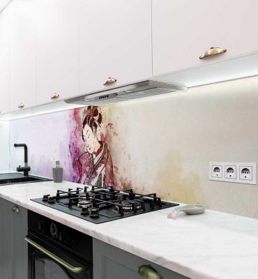Küchenrückwand Kranich Gemälde selbstklebend Hauptbild mit Beispiel