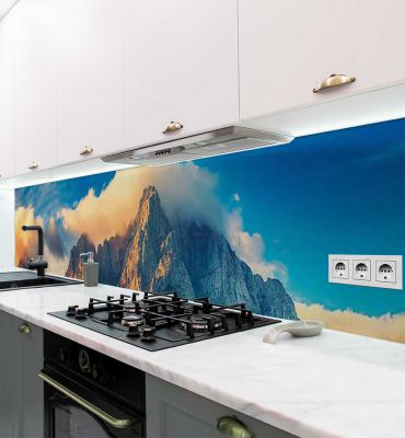 Küchenrückwand Berglandschaft selbstklebend Hauptbild mit Beispiel