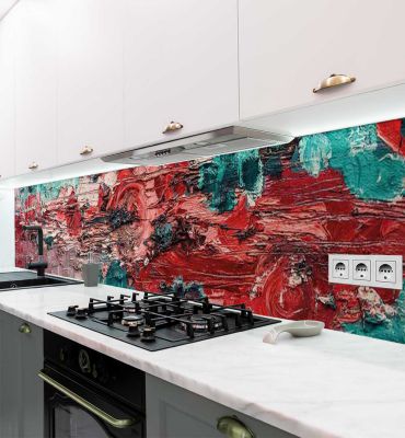 Küchenrückwand Gemälde türkis  selbstklebend