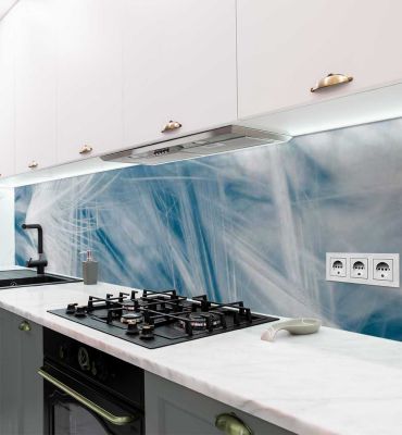 Küchenrückwand Federn blau selbstklebend