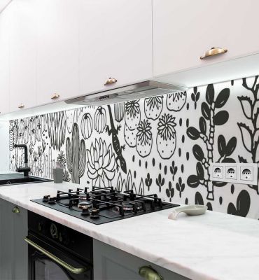 Küchenrückwand Kaktus Variation selbstklebend Hauptbild mit Beispiel