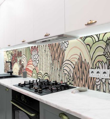 Küchenrückwand Bunte Kaktusse selbstklebend Hauptbild mit Beispiel