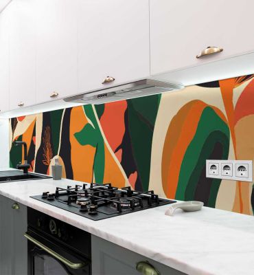 Küchenrückwand Bunter Dschungel selbstklebend Hauptbild mit Beispiel
