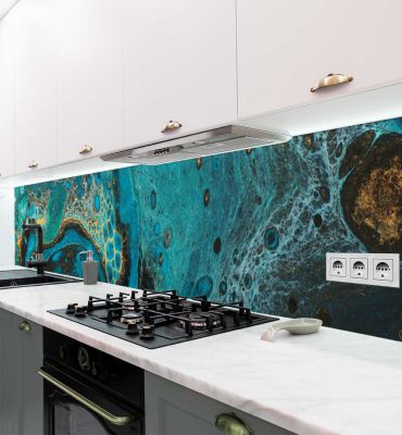 Küchenrückwand Acrylfarbverlauf selbstklebend Hauptbild mit Beispiel