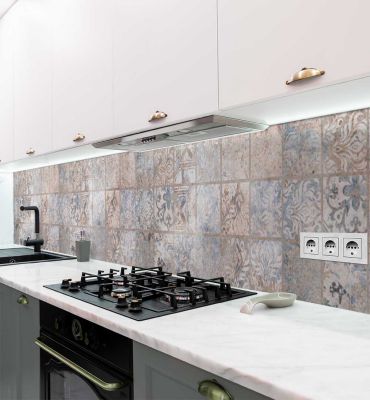 Küchenrückwand Verwaschenes Retro Mosaik selbstklebend Hauptbild mit Beispiel