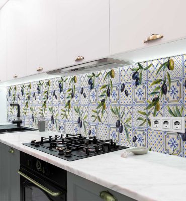 Küchenrückwand Mosaik mit Olivenpflanze selbstklebend