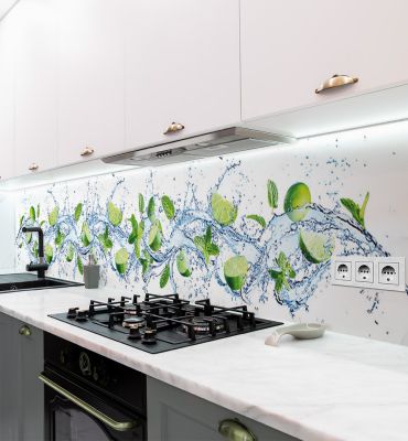 Küchenrückwand Frische Limetten selbstklebend Hauptbild mit Beispiel