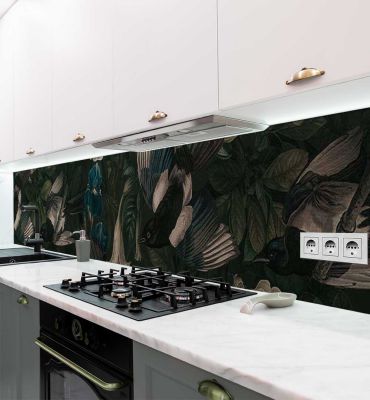 Küchenrückwand Hängende Elster Blüten selbstklebend Hauptbild mit Beispiel